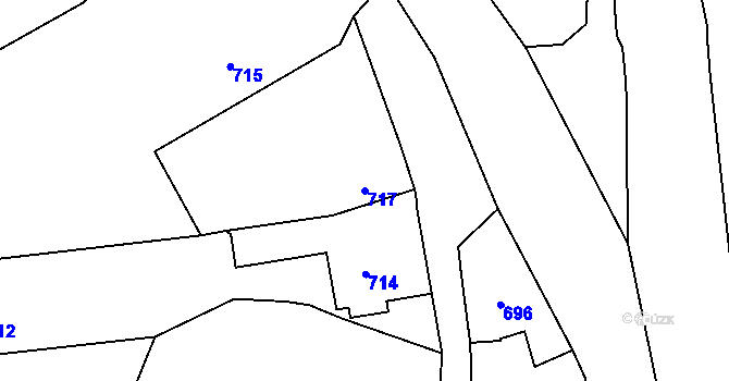Parcela st. 717 v KÚ Hodslavice, Katastrální mapa