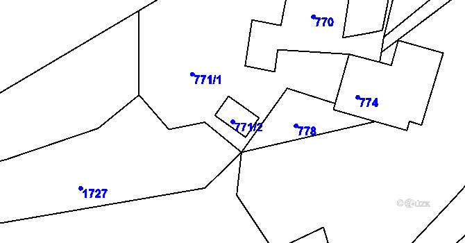 Parcela st. 771/2 v KÚ Hodslavice, Katastrální mapa