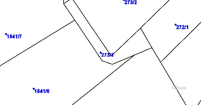 Parcela st. 273/1 v KÚ Hodslavice, Katastrální mapa