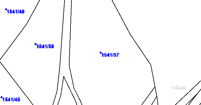 Parcela st. 1541/57 v KÚ Hodslavice, Katastrální mapa