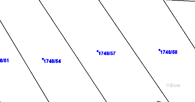 Parcela st. 1748/57 v KÚ Hodslavice, Katastrální mapa
