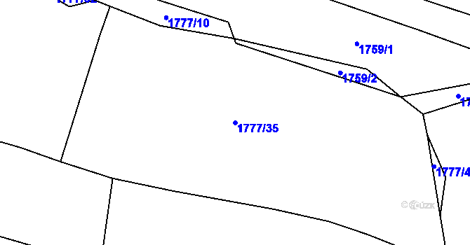 Parcela st. 1777/35 v KÚ Hodslavice, Katastrální mapa