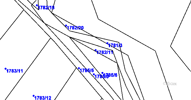 Parcela st. 1782/11 v KÚ Hodslavice, Katastrální mapa