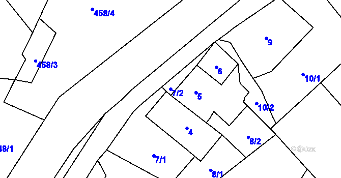 Parcela st. 7/2 v KÚ Hodslavice, Katastrální mapa