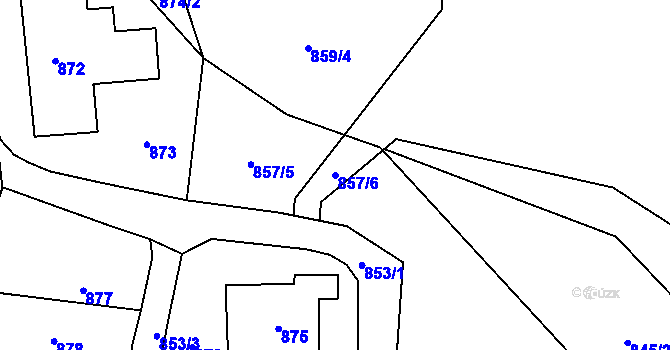 Parcela st. 857/6 v KÚ Hodslavice, Katastrální mapa