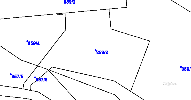 Parcela st. 859/8 v KÚ Hodslavice, Katastrální mapa