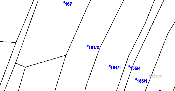 Parcela st. 161/3 v KÚ Hojanovice, Katastrální mapa