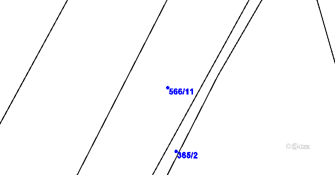 Parcela st. 566/11 v KÚ Hojanovice, Katastrální mapa