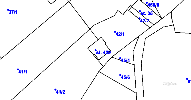 Parcela st. 429 v KÚ Hoješín, Katastrální mapa