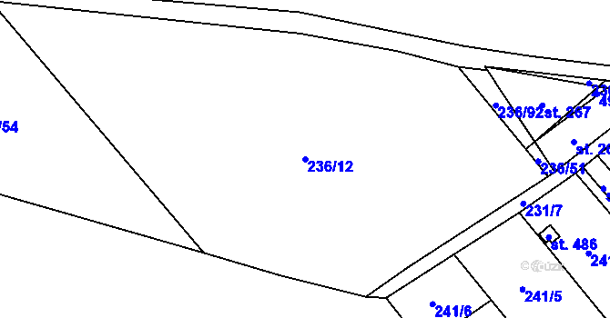 Parcela st. 236/12 v KÚ Hoješín, Katastrální mapa