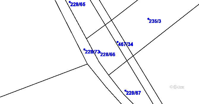 Parcela st. 228/66 v KÚ Hoješín, Katastrální mapa