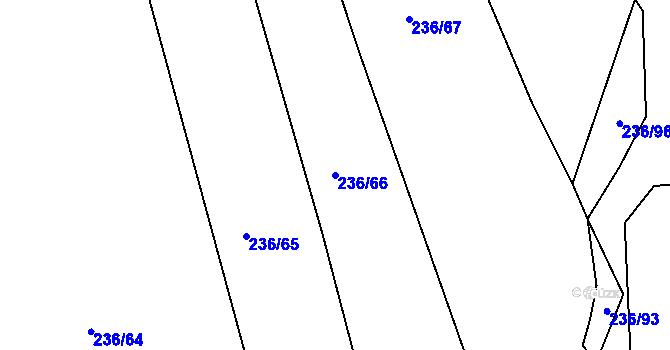 Parcela st. 236/66 v KÚ Hoješín, Katastrální mapa