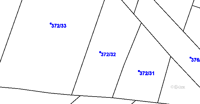 Parcela st. 372/32 v KÚ Hoješín, Katastrální mapa