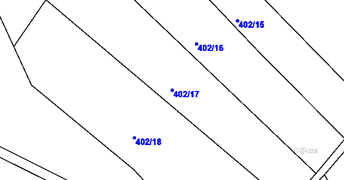 Parcela st. 402/17 v KÚ Hoješín, Katastrální mapa
