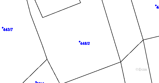 Parcela st. 448/2 v KÚ Hoješín, Katastrální mapa