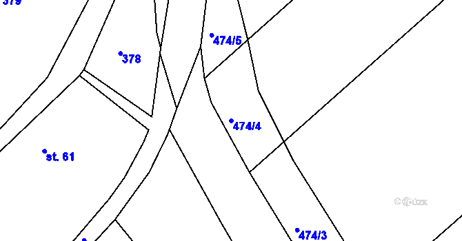 Parcela st. 474/4 v KÚ Hoješín, Katastrální mapa