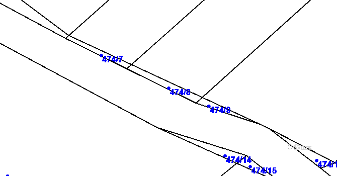 Parcela st. 474/8 v KÚ Hoješín, Katastrální mapa