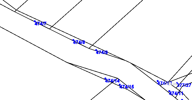Parcela st. 474/9 v KÚ Hoješín, Katastrální mapa