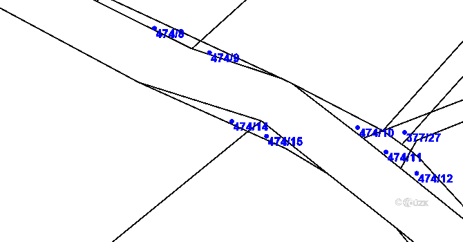 Parcela st. 474/14 v KÚ Hoješín, Katastrální mapa