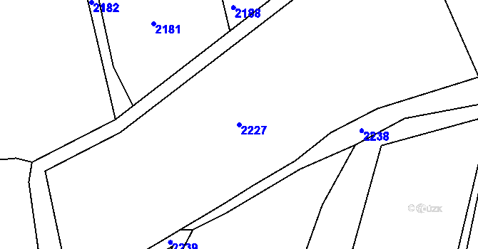 Parcela st. 2227 v KÚ Hojkov, Katastrální mapa
