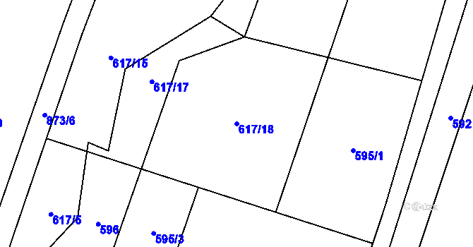 Parcela st. 617/18 v KÚ Hojovice, Katastrální mapa