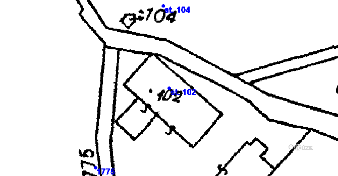 Parcela st. 102 v KÚ Hojsova Stráž, Katastrální mapa