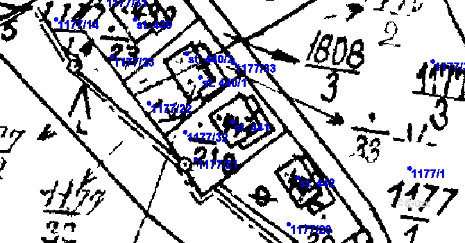 Parcela st. 441 v KÚ Hojsova Stráž, Katastrální mapa