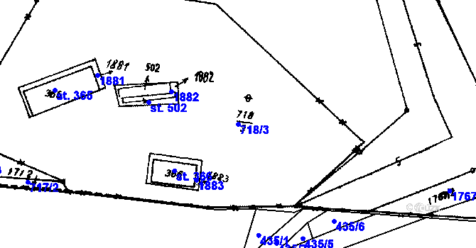 Parcela st. 718/3 v KÚ Hojsova Stráž, Katastrální mapa
