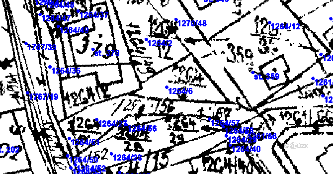 Parcela st. 1264/6 v KÚ Hojsova Stráž, Katastrální mapa