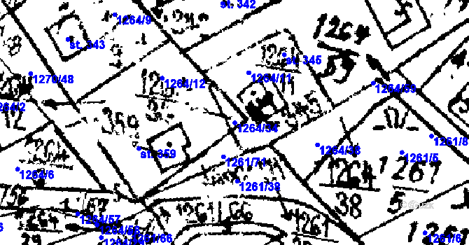 Parcela st. 1264/34 v KÚ Hojsova Stráž, Katastrální mapa