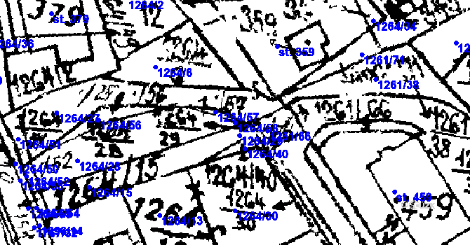 Parcela st. 1264/58 v KÚ Hojsova Stráž, Katastrální mapa