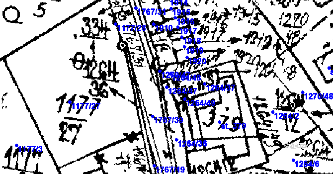 Parcela st. 1264/47 v KÚ Hojsova Stráž, Katastrální mapa