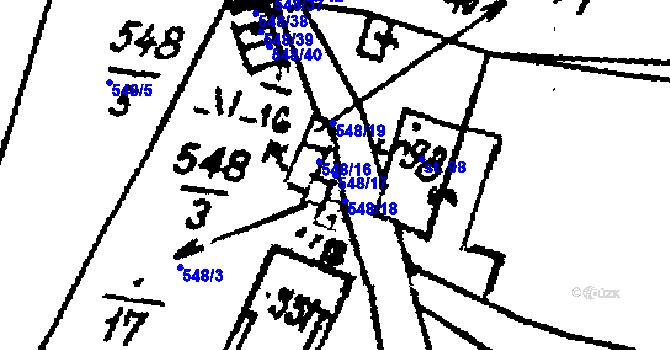 Parcela st. 548/17 v KÚ Hojsova Stráž, Katastrální mapa