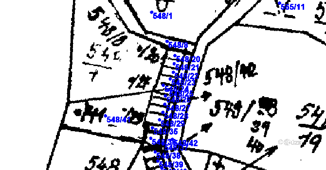 Parcela st. 548/24 v KÚ Hojsova Stráž, Katastrální mapa