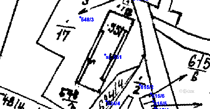 Parcela st. 551 v KÚ Hojsova Stráž, Katastrální mapa