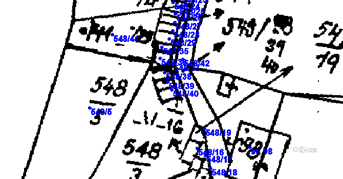Parcela st. 548/40 v KÚ Hojsova Stráž, Katastrální mapa