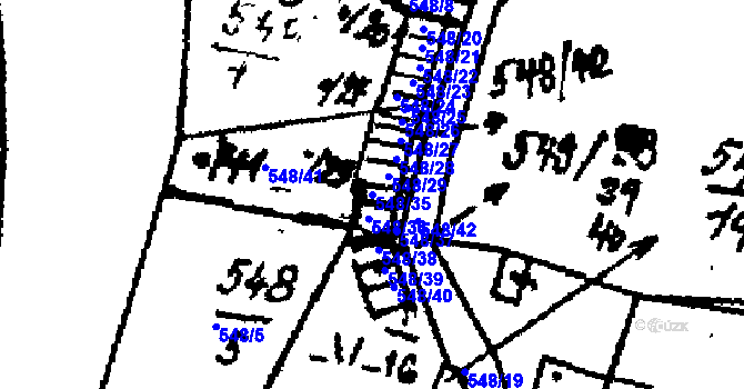 Parcela st. 548/35 v KÚ Hojsova Stráž, Katastrální mapa