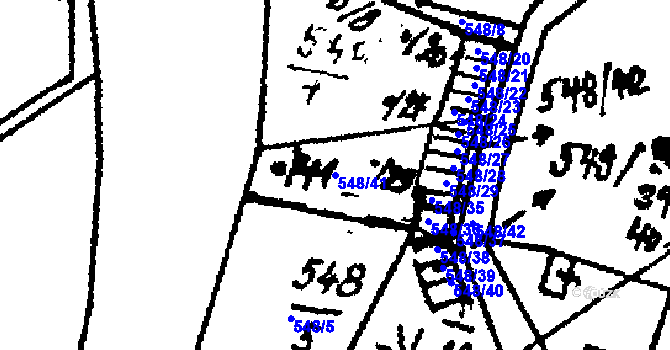 Parcela st. 548/41 v KÚ Hojsova Stráž, Katastrální mapa