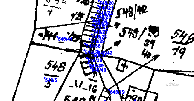 Parcela st. 548/42 v KÚ Hojsova Stráž, Katastrální mapa
