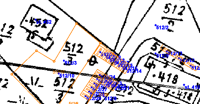 Parcela st. 512/20 v KÚ Hojsova Stráž, Katastrální mapa