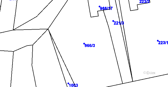 Parcela st. 966/3 v KÚ Holany, Katastrální mapa