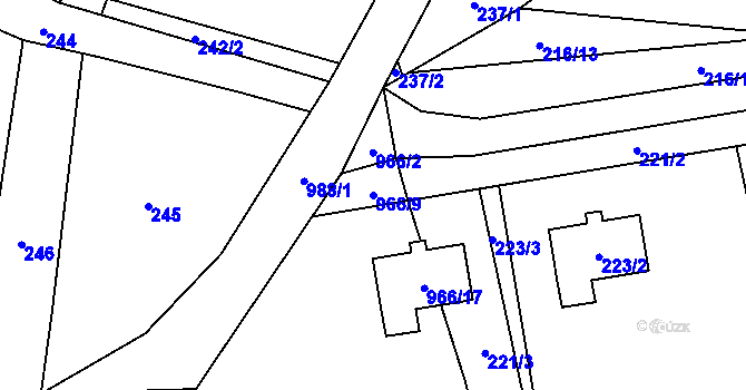 Parcela st. 966/9 v KÚ Holany, Katastrální mapa