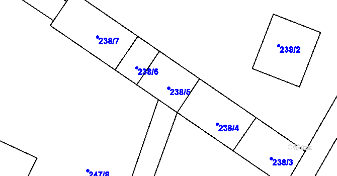 Parcela st. 238/5 v KÚ Holany, Katastrální mapa