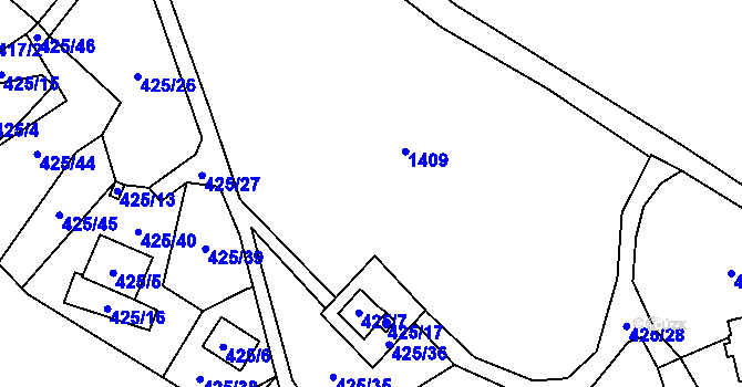 Parcela st. 425/18 v KÚ Holany, Katastrální mapa