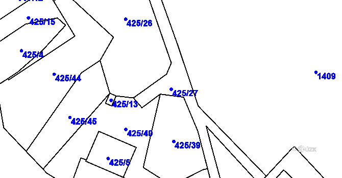 Parcela st. 425/27 v KÚ Holany, Katastrální mapa