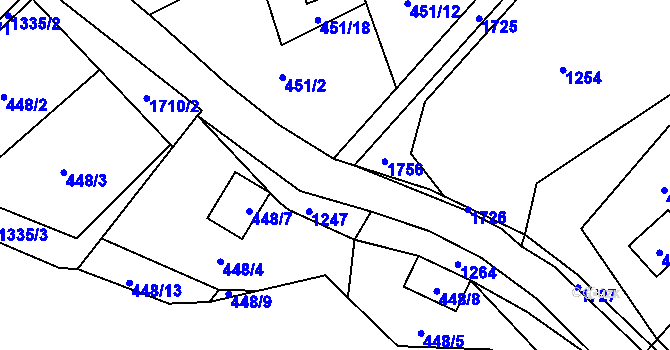 Parcela st. 451/17 v KÚ Holany, Katastrální mapa