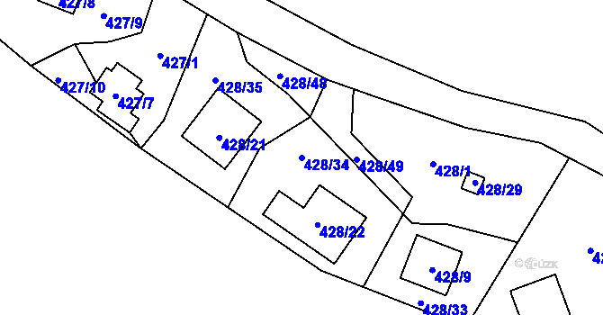 Parcela st. 428/34 v KÚ Holany, Katastrální mapa