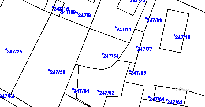 Parcela st. 247/34 v KÚ Holany, Katastrální mapa