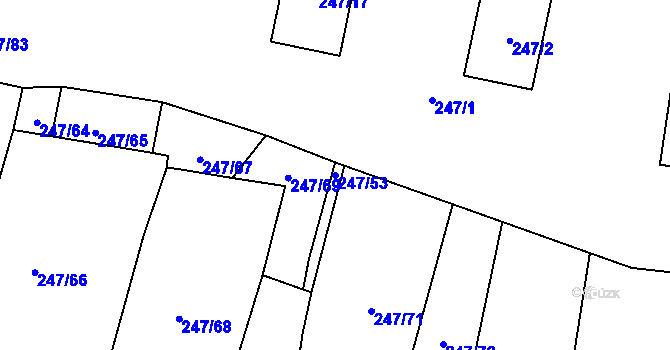 Parcela st. 247/53 v KÚ Holany, Katastrální mapa