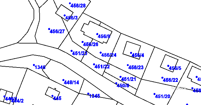 Parcela st. 456/24 v KÚ Holany, Katastrální mapa